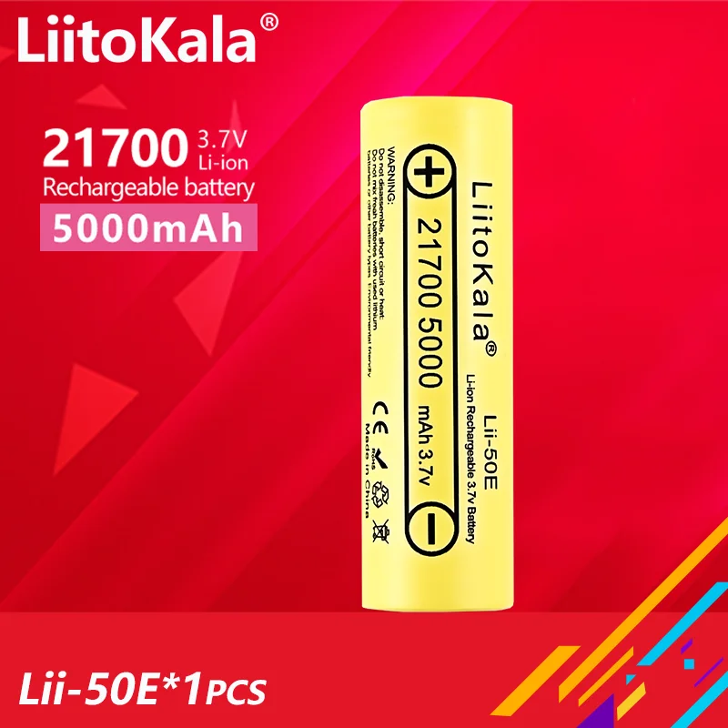 1PCS LiitoKala Lii-50E/Lii-40A 21700 4000mAh 5000mAh 3.7V Li-ion Battery Cigarette Electronic Battery And Energy-Battery Tools