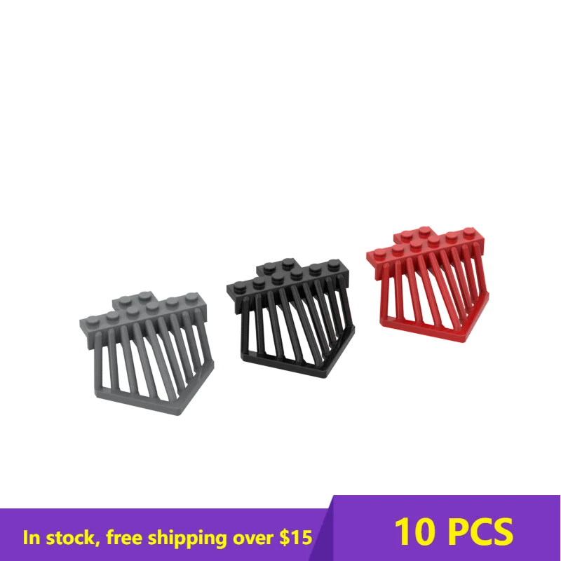 

10PCS MOC Bricks 90201 2 x 6 Train front guardrail with tilt bar Building Blocks Parts DIY Educational High-Tech Parts Toys
