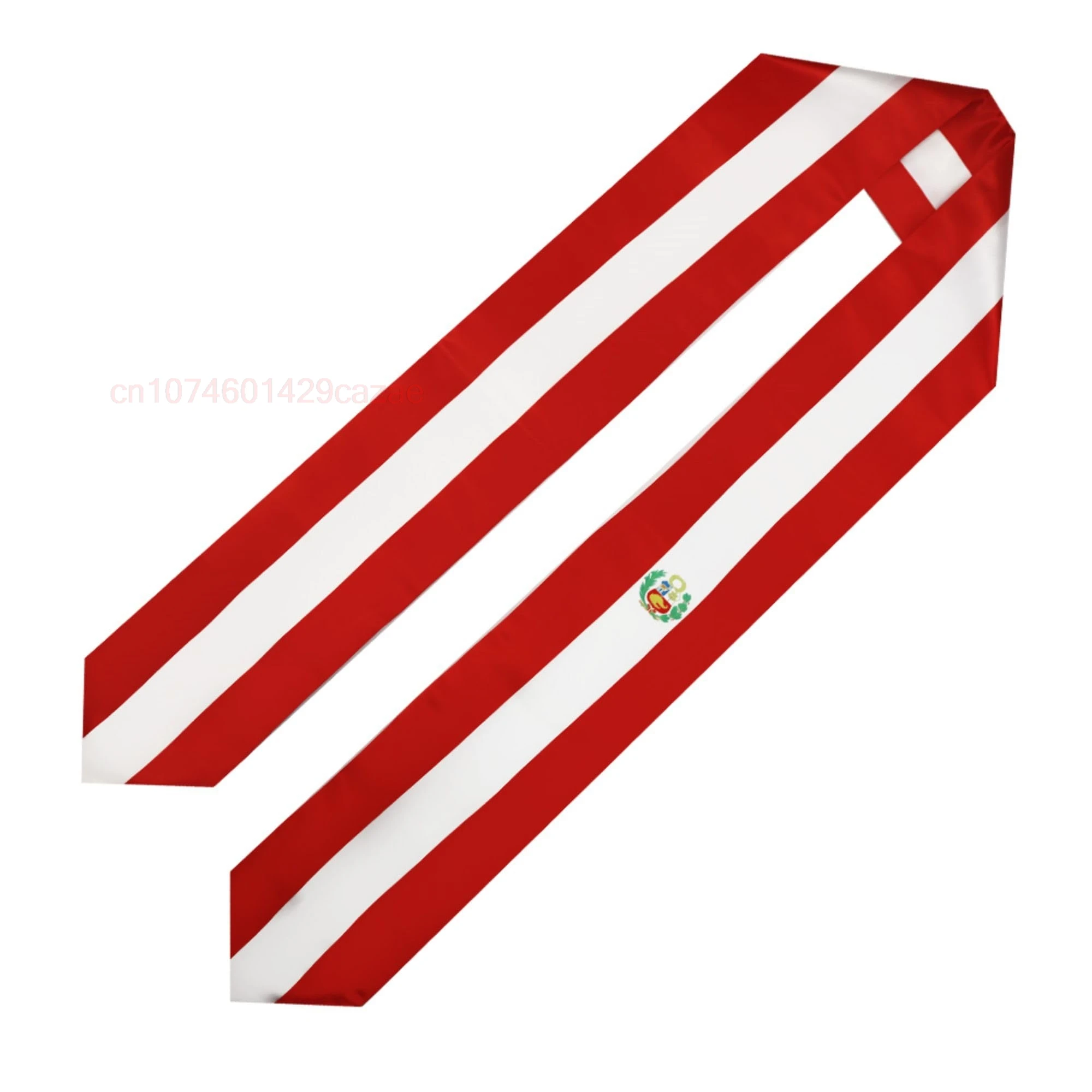 

Peru Flag 180*15CM Graduation Sash Stole Scarf Double Sided for Study Aboard International Class Of 2024