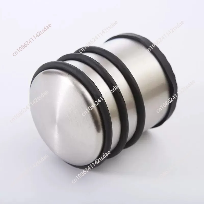 Round Stainless Steel Cylinder Door Stopper, Heavy Duty Rubber Non Slip Door Wedge, Floor Protection Door Holder