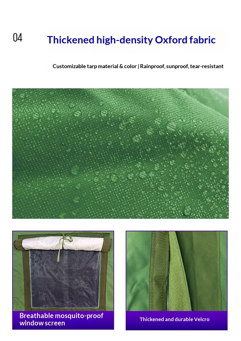 Outdoor construction site rainproof Oxford cloth double-layer four-season tent house emergency disaster relief windproof warm