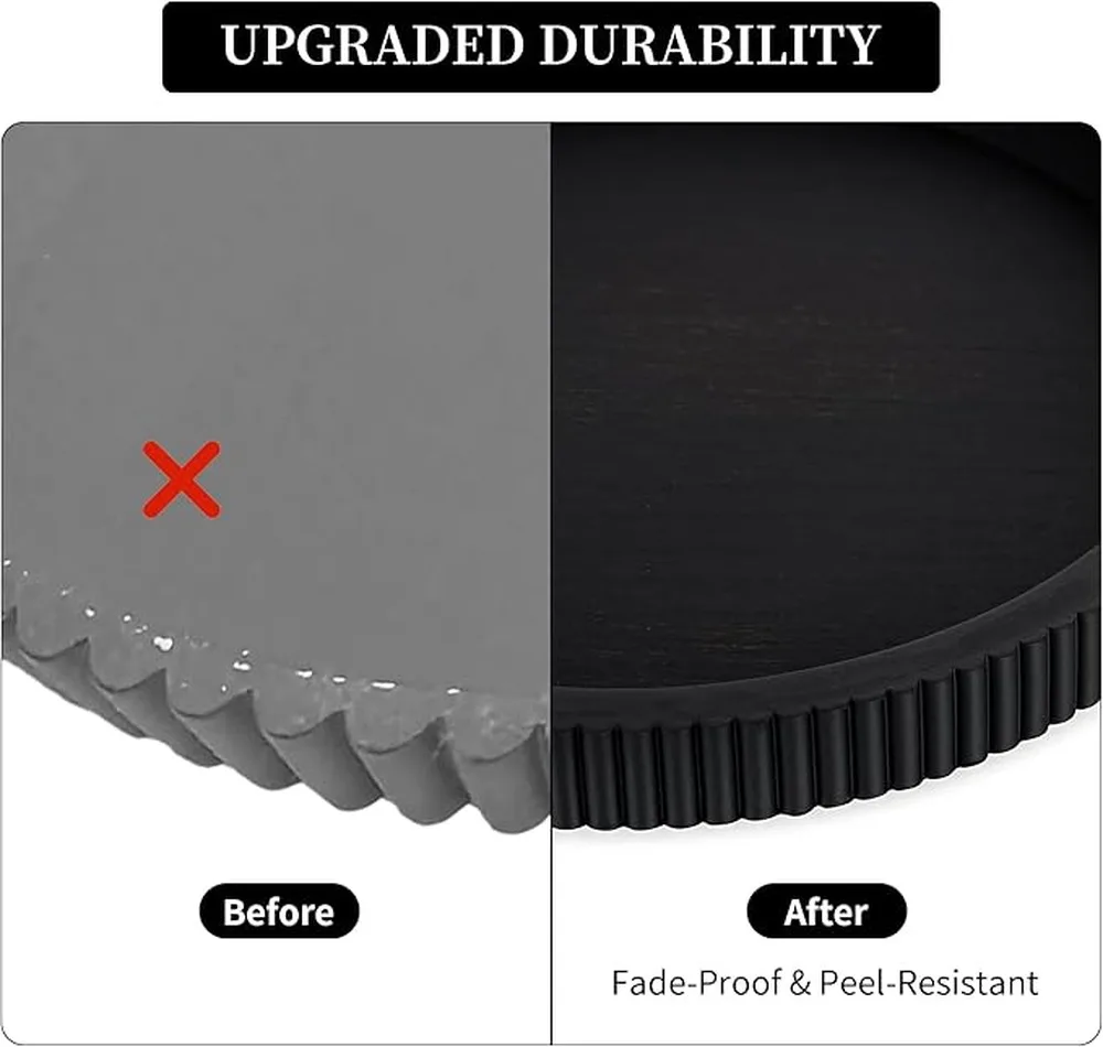Elevate Coffee Table Style With Black Decorative Tray Emphasizing Scalloped Edge For Modern