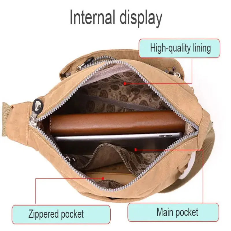 Korean version of the new women\'s bags outdoor lightweight waterproof Oxford cloth handbag fashion shoulder bag crossbody bag