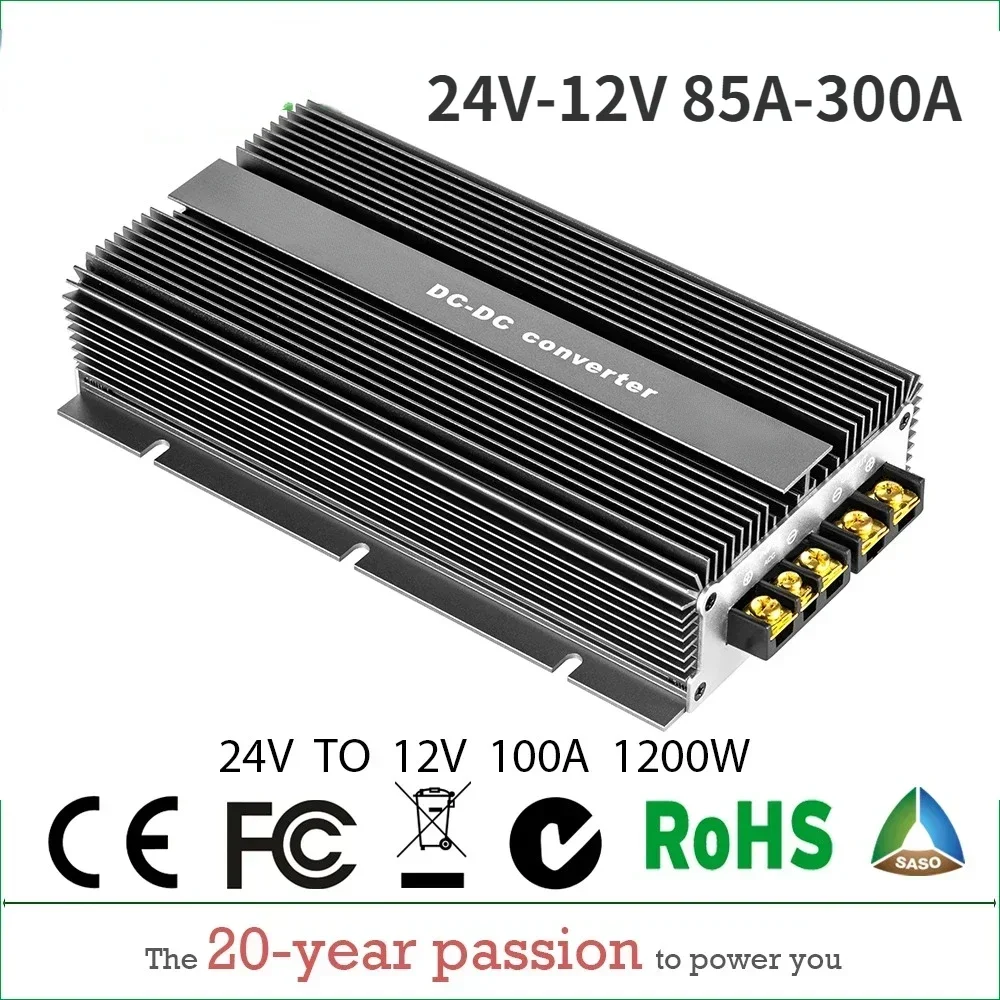 24V TO 12V 85A 100A 165A 200A 300A Step Down DC DC Power Converter 24 Volt Buck to 12Volt Voltage Regulator for Cars Buses Boats