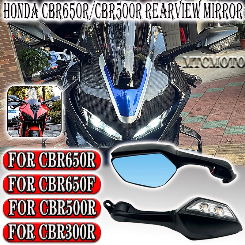 2024 cbr650r mirror For Honda CBR 650R CBR650F CBR250R CBR300R CBR500R Side Rearview Mirrors With Turn Signal Led Light Mirrors