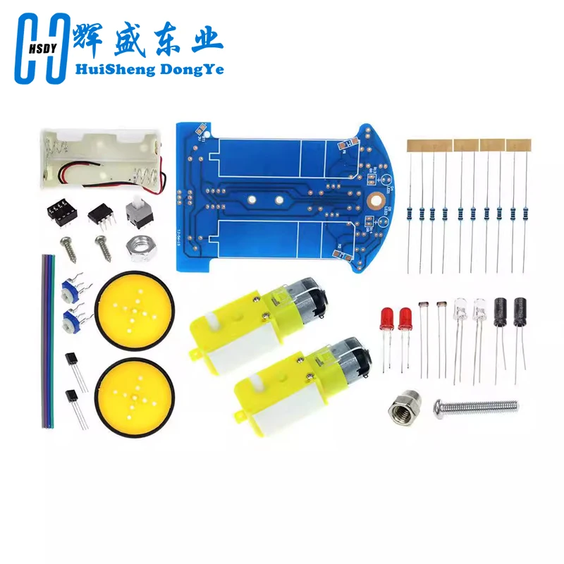 D2-1 스마트 로봇 자동차 키트 지능형 추적 라인 자동차 감광성 로봇, DIY 전자 장난감, 순찰 자동차 부품