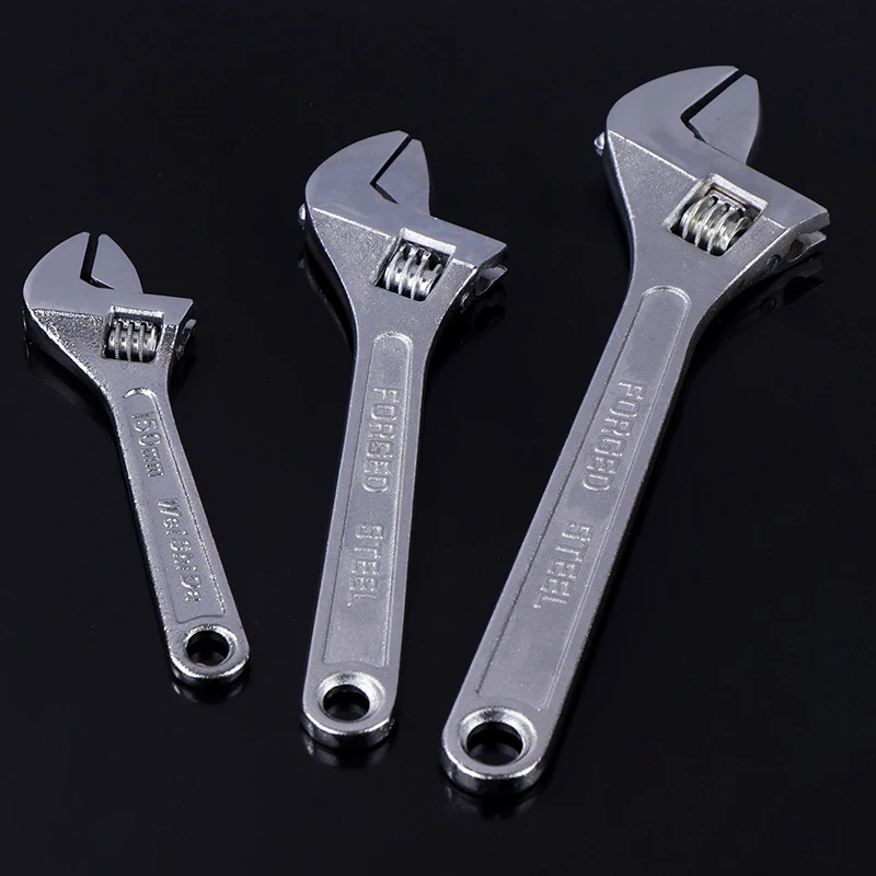 1PC Large Openin Long Handle Universal Spanner Carbon Steel Mechanical Workshop Hand Repair Tools Adjustable Wrench