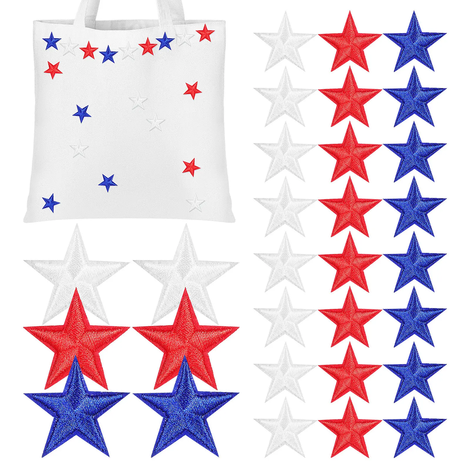 80pcs Embroidered Star Appliques Iron On Patches For Clothes Hats Diy Decorative Garment Repair Stickers Assorted Colors Durable