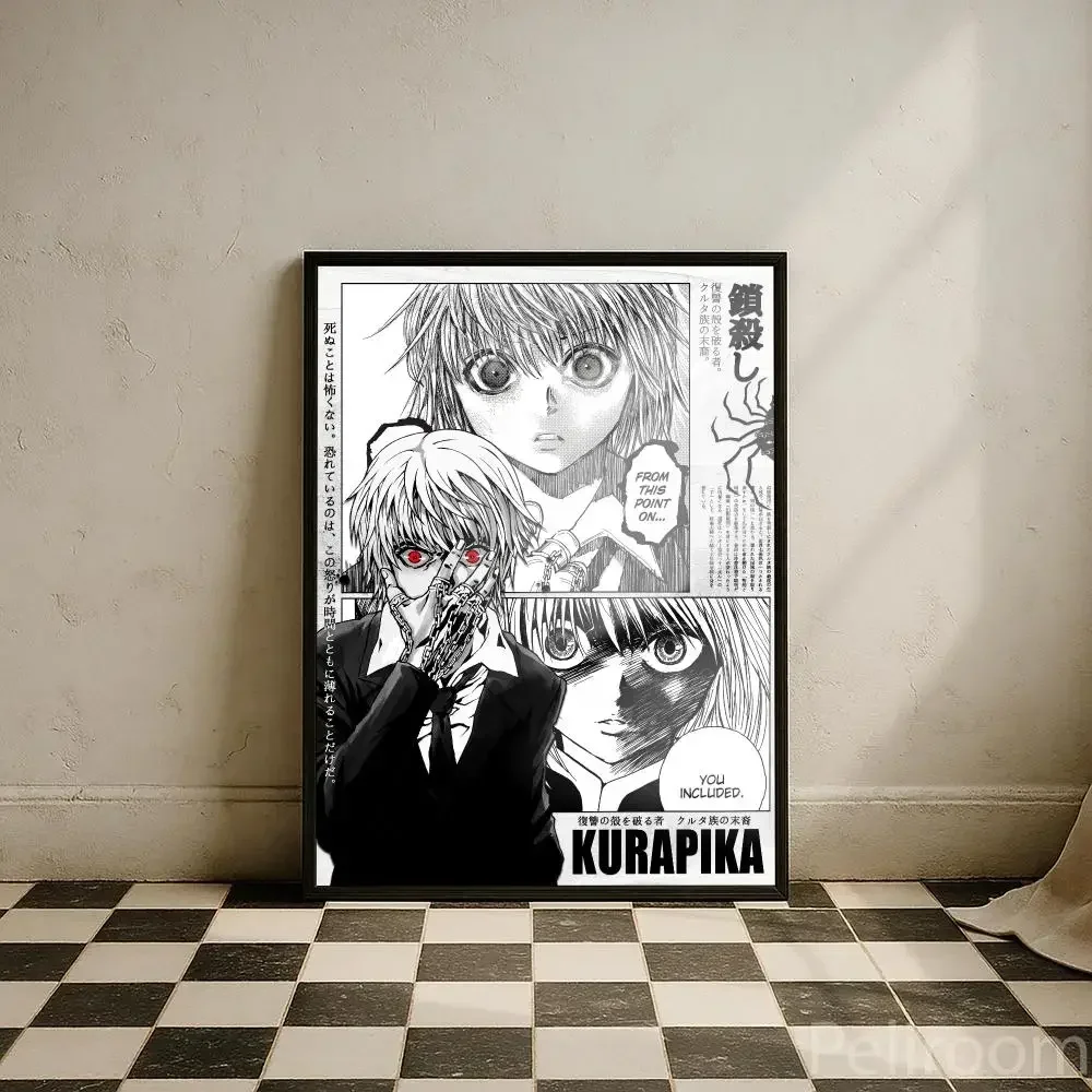 Hunter x Hunter Kurapika Anime Manga Poster Peelable Self-Adhesive Stickers, Frameless Wall Decals for Living Room Home Decor