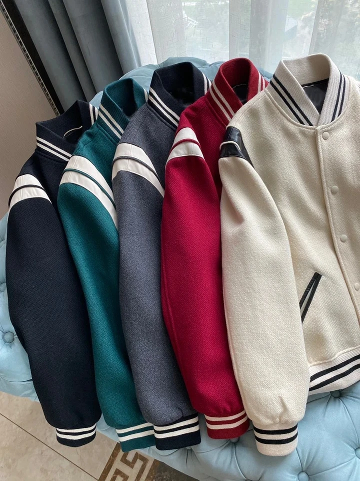 2024Spring Luxury New Women High Quality 90% Wool Chic Jacket Female Chic Baseball Coat 5 Color