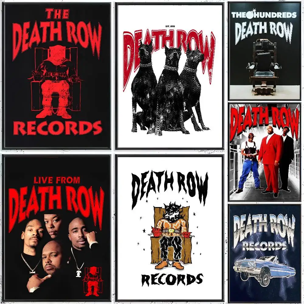 1pc D-Death RowS Records Poster Sticker Print Waterproof Wall Art For Living Room Bedroom Home Decor