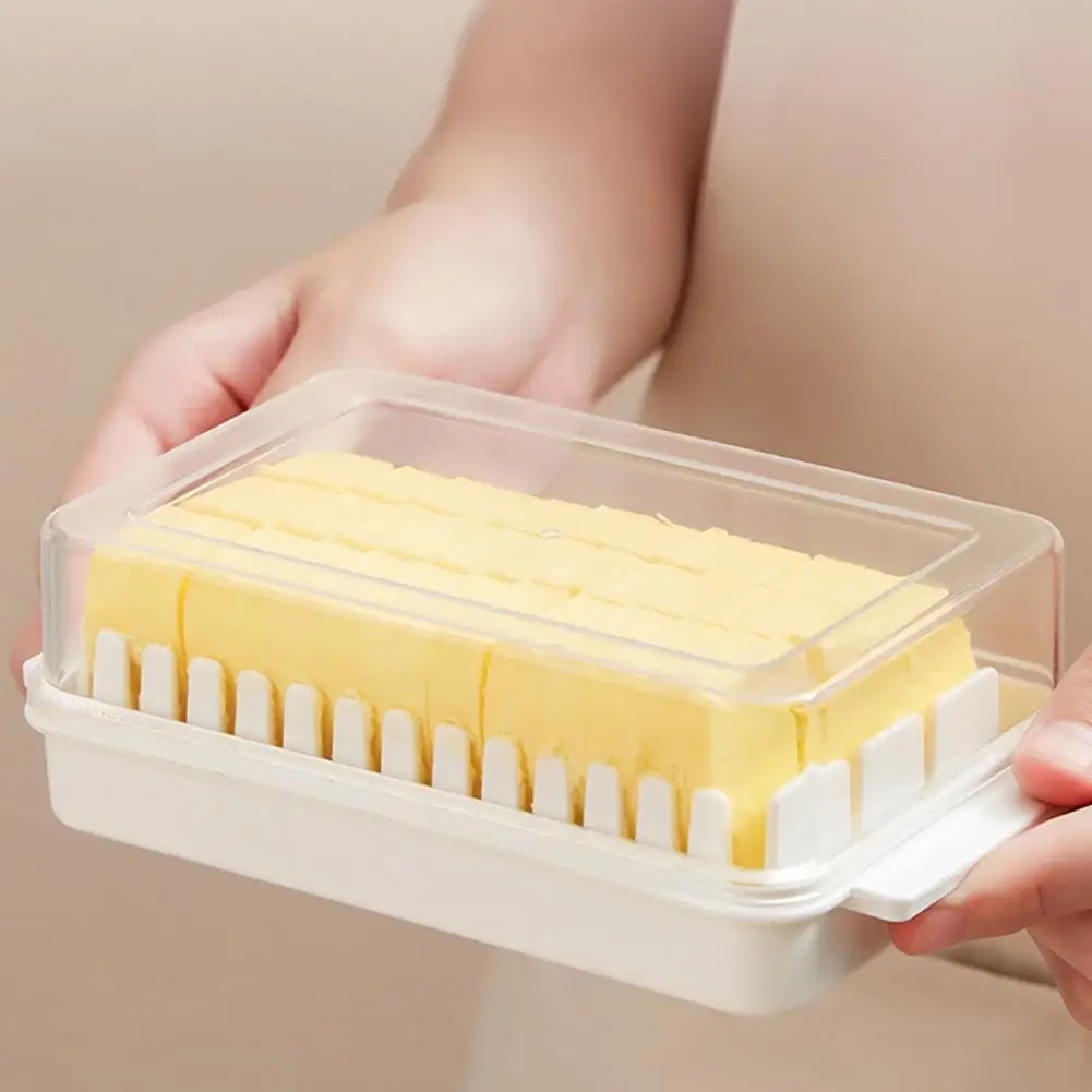 Transparent Butter Dish Butter Dish with Lid Airtight Cheese Storage Container Stackable Butter Keeper for Refrigerator