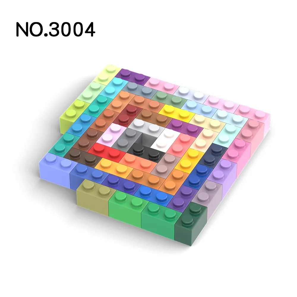 50pcs MOC Parts 3004 Brick 1 x 2 Compatible Bricks DIY Assmble Building Blocks Particle Brain Toy Gift Kid Puzzle