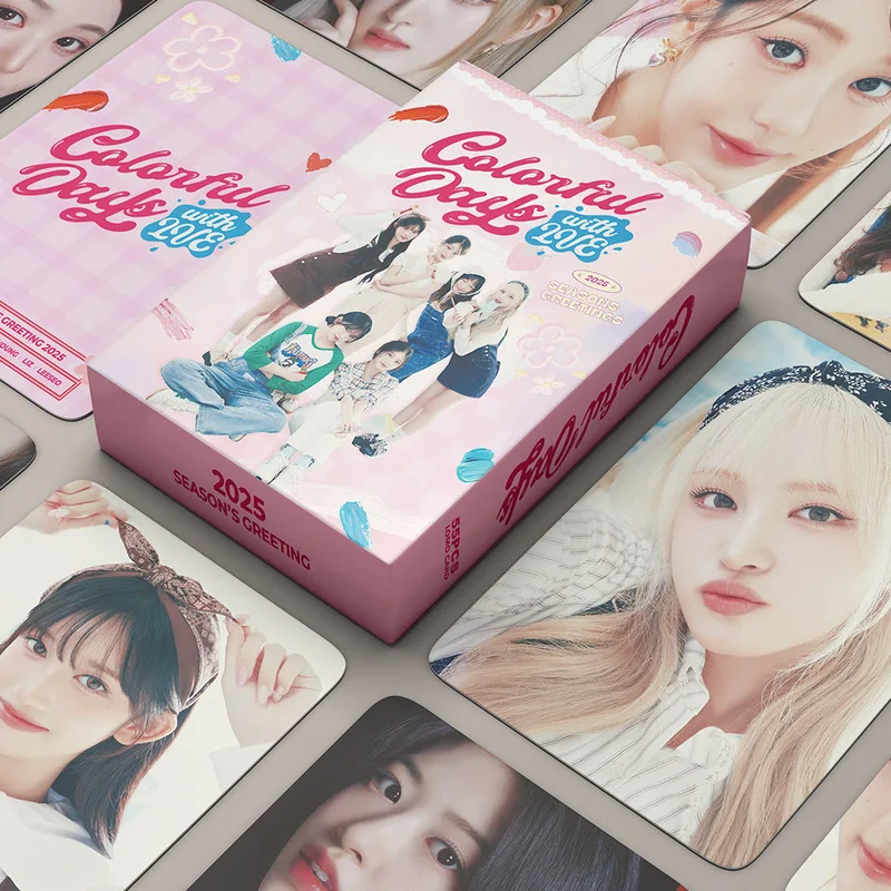 55 Small Cards 2025 Colorful Days With IVE Series Photos Card Support New Album Photocards Photo Print Card Fans Gifts