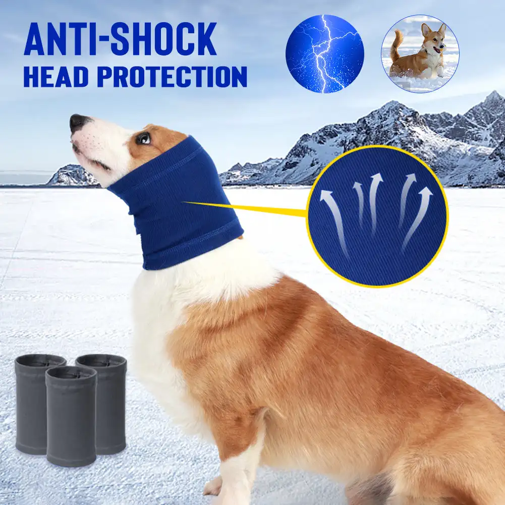 Dog Grooming Earmuff Warm Headband Ear Cover Neck Hat Noise Cancel Scarf Collar Soundproof Anxiety Pet Bath Quiet Dry HeadSleeve