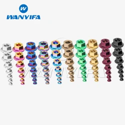 Wanyifa Titanium Nut M5 M6 M8 M10 M12 M14 M16 Flange Nut Screw Bolt for Motorcycle Bicycle Bike