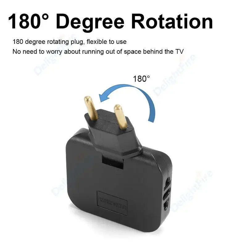 Presa elettrica a T UE 3 in 1 Adattatore spina 2 pin da 4,8 mm Pieghevole CN da US a UE Euro Corea FR Adattatori da viaggio Presa convertitore CA