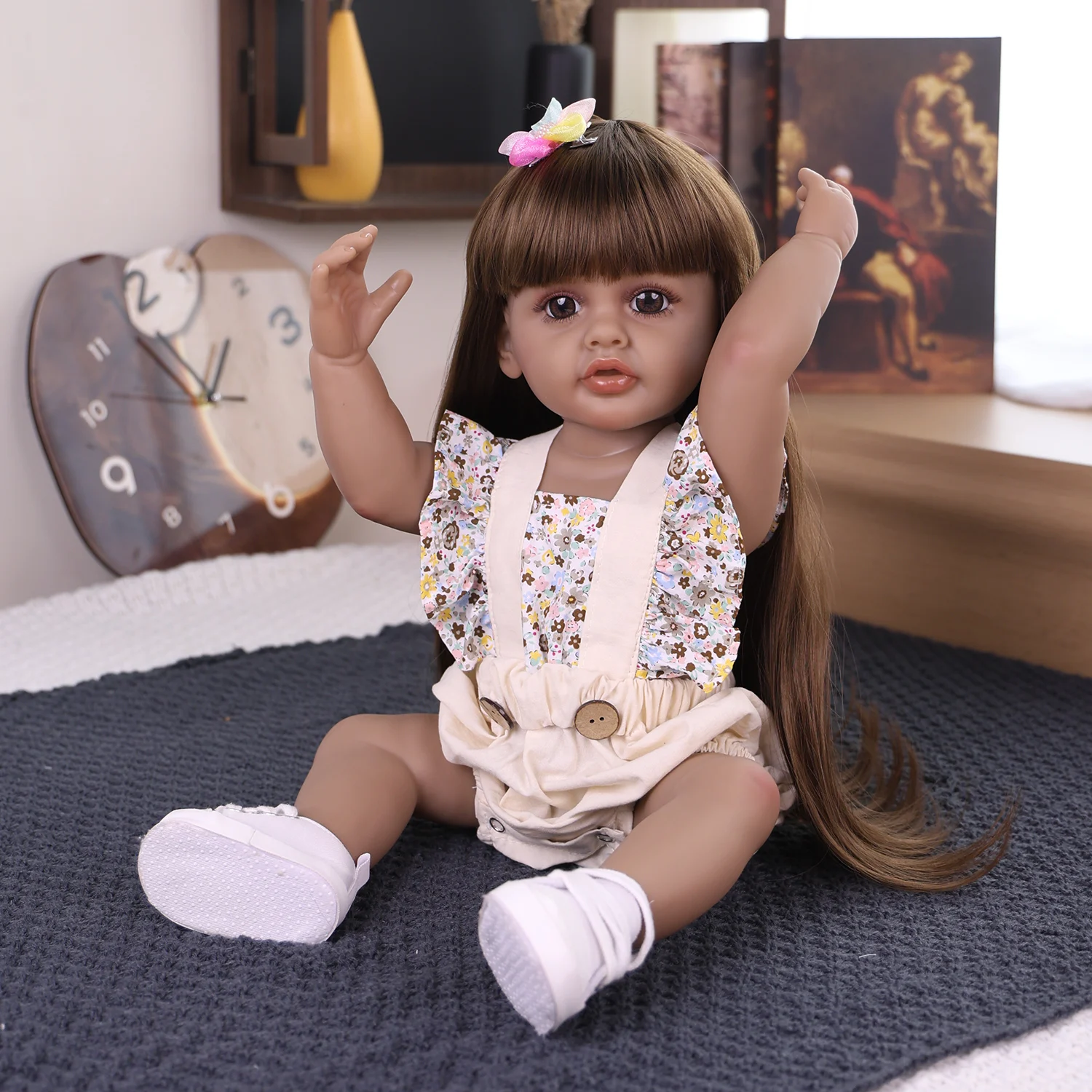 55CM/22In Full-Body Soft Silicone Reborn Doll-Realistic Princess Toy-Perfect Gift for Girls' Birthday-Ideal for Role-Playing