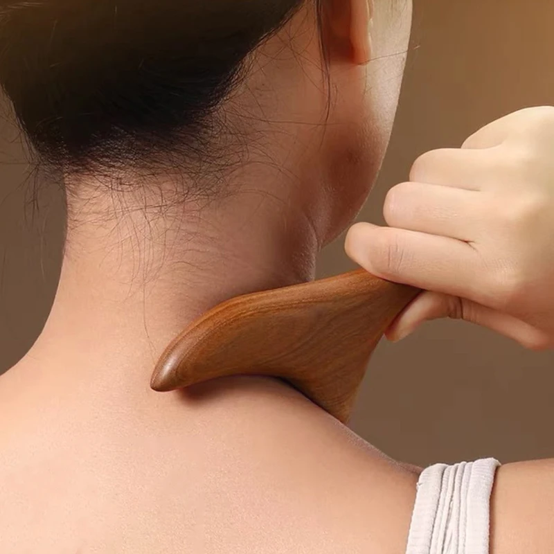 1PCS Neck Foot Sandalwood Trigger Point Massage Gua Sha Tools Home Gym Professional Therapy Massage Tool For Back Leg Hand Face