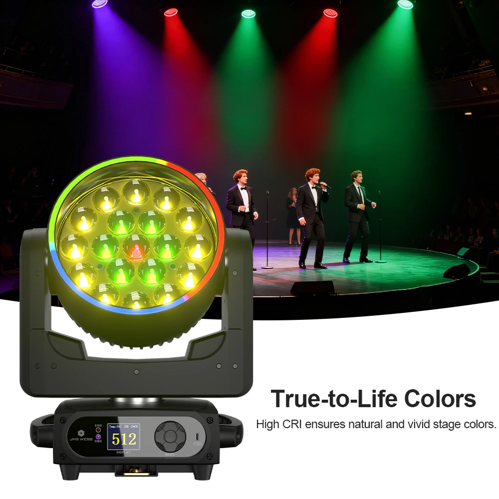 SHEHDS New LED Zoom Wash 19x15w 19x25w 4in1 Moving Head With Ring Beam Lighting Effect Brighter Faster For DJ Disco Christmas