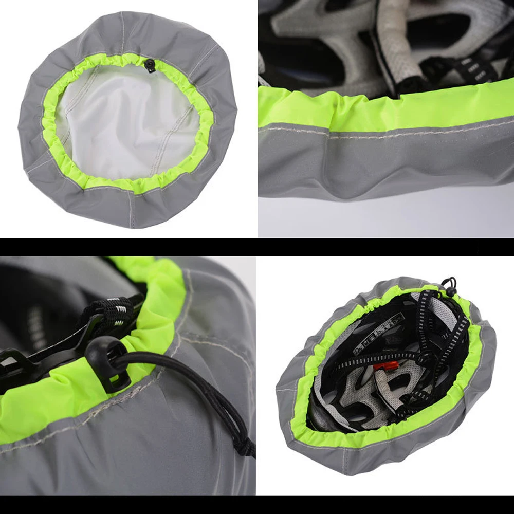 Bicycle Helmet Cover Waterproof High Visibility Reflective Cycling Helmet Cover Rainproof Windproof Bike Rain Cover