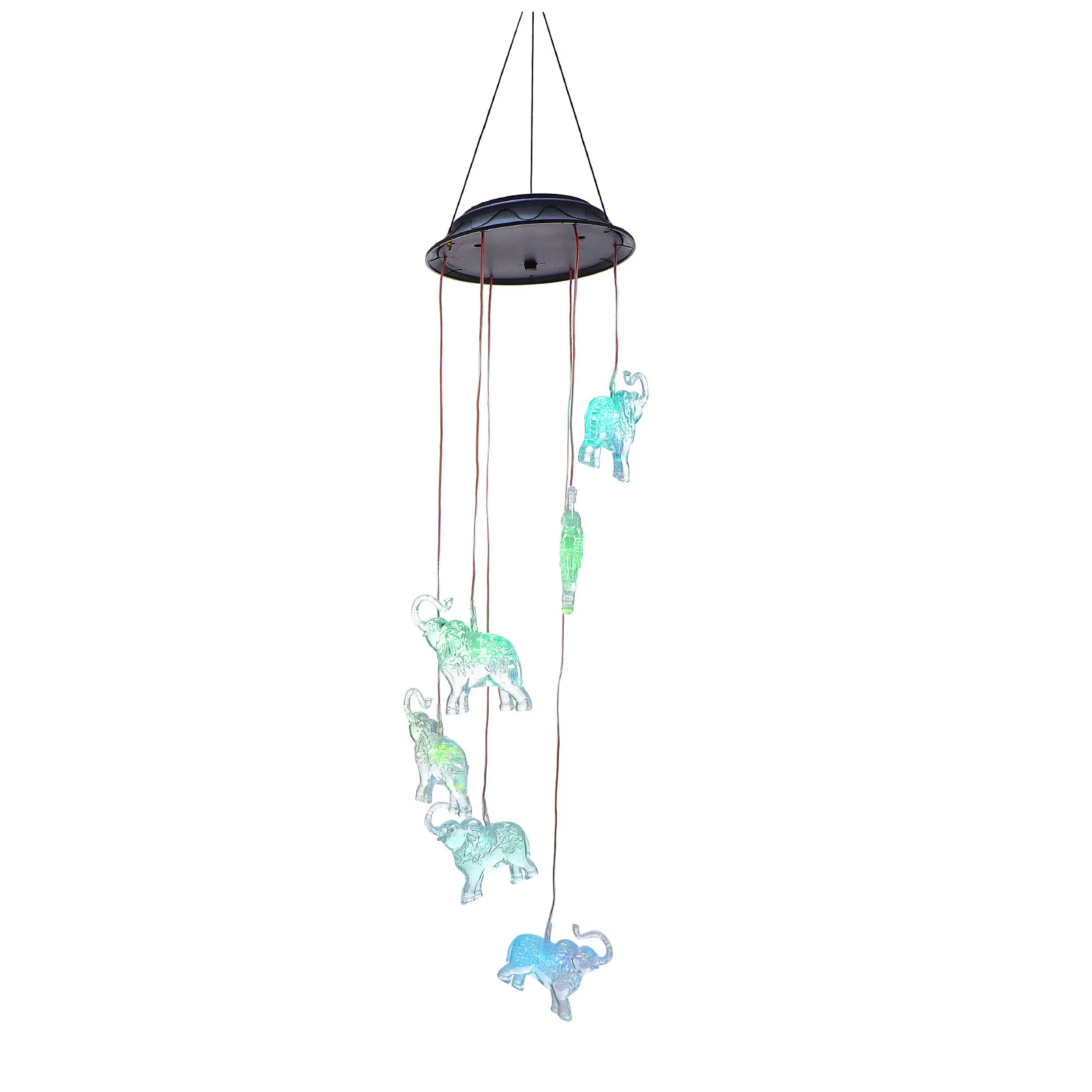 

Солнечные ветряные колокольчики с дизайном слона, светодиодная лампа для сада, веранды, газона, романтическое украшение, ветряной колокольчик на солнечной энергии, подвесной светильник