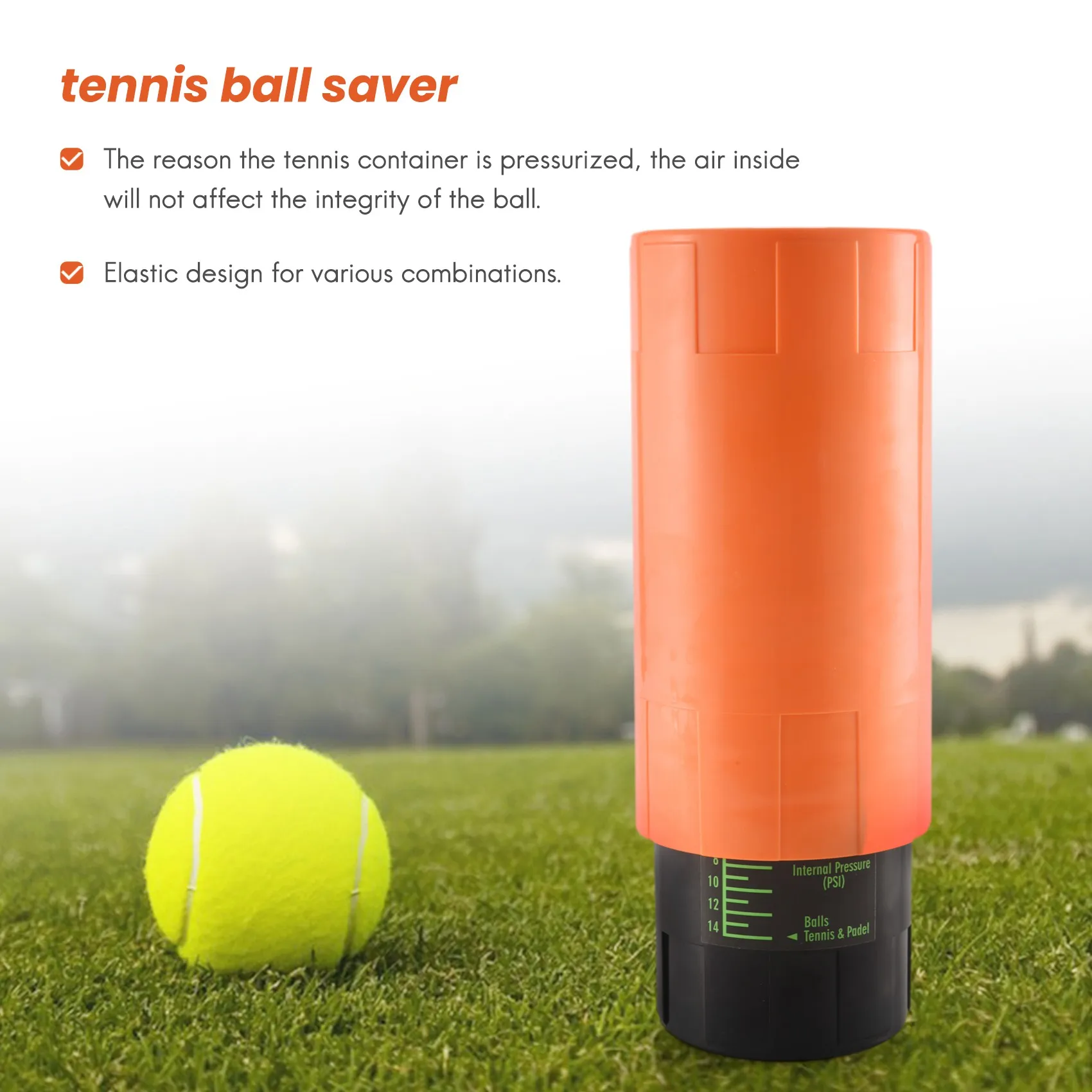 Tennis Ball Saver - Keep Tennis Balls Fresh And Bouncing New Orange