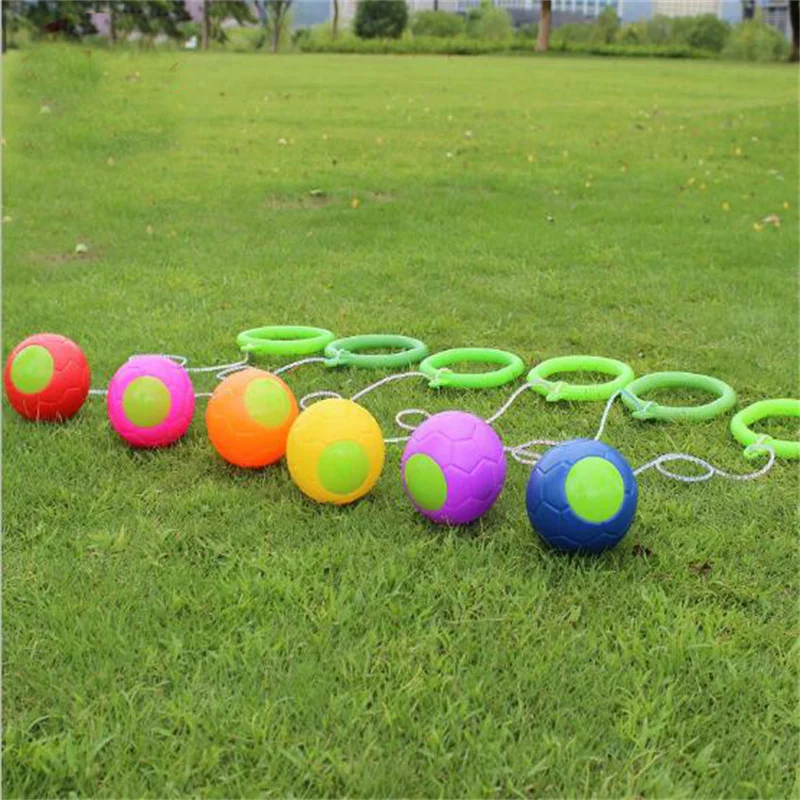 Children Outdoor Fun Toy Jump Ball Rotation Jump Ring Single Foot Jump Rope Ball Exercise Coordination Balance Elastic Response