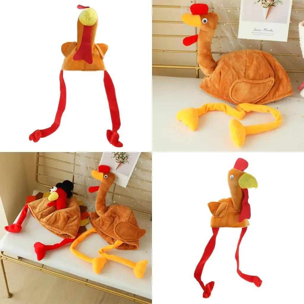

G6KF Thanksgiving Chicken Leg Hat Turkey Hat European and American Thanksgiving Cartoon Turkey Hat Thanksgiving Day