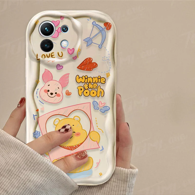 Disney Winnie The Pooh Wave Case For Xiaomi Mi 13T Pro 12T 11 Lite 5G NE 11i 12 13 10T 10i POCO X3 Pro NFC X4 GT X6 X5 F3 F4 F5