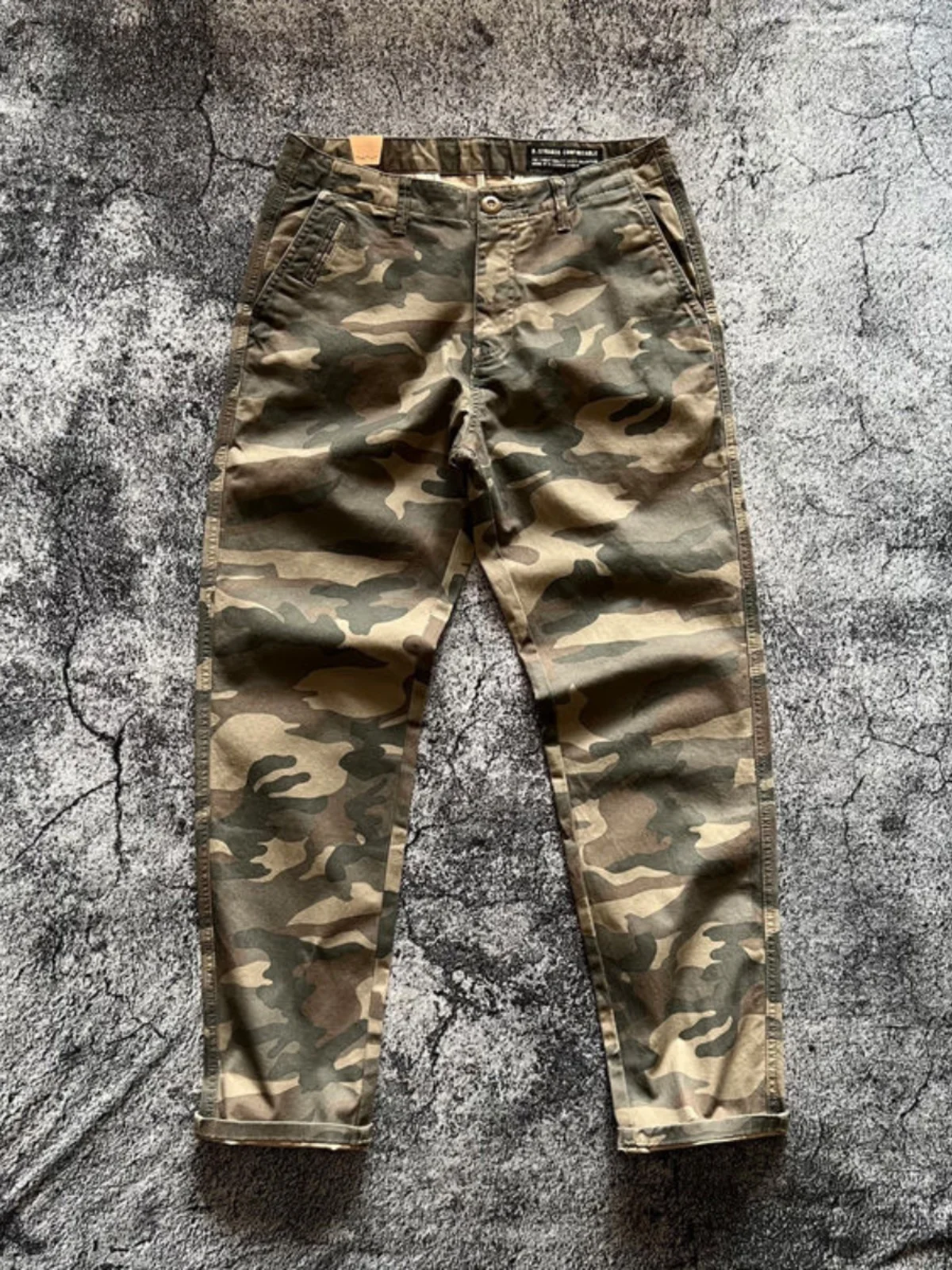 

IT Ins Camouflage Work Pants Men's American Retro Heavyweight Pure Cotton Waed Loose Straight Casual Pants