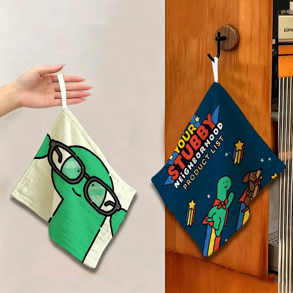 Cute J-Jog-uman-s Dinosaurs Thickened Polyester Cotton Hanging Towel, High Absorbent Hand Wiping Towel for Indoor Use