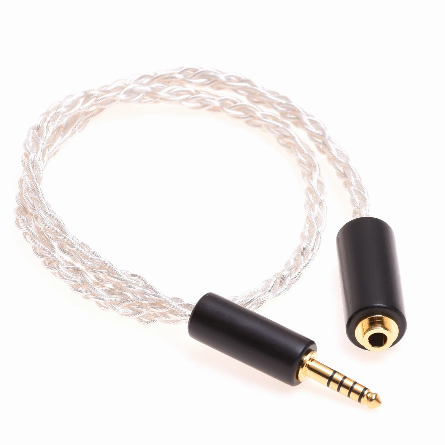 8 Cores 6N OCC Crystal Silver Plated gold Plated Cable Wooden 4.4mm Male to 4.4mm Female Balanced Headphone extension Cable