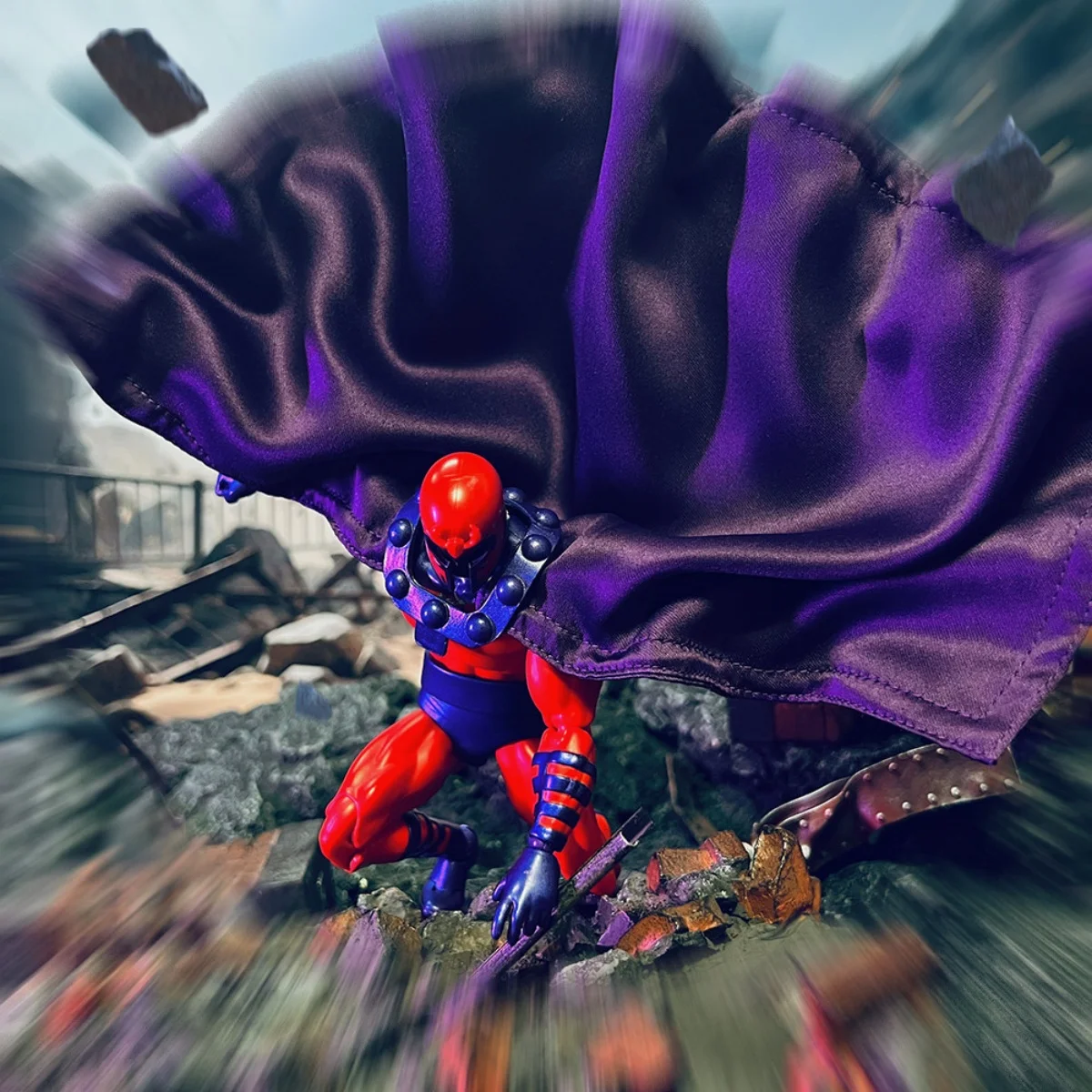 

【Только одежда】Аксессуары ручной работы в масштабе 1/12: классические персонажи-суперзлодеи, фиолетово-красный плащ для фигурок 6 дюймов.