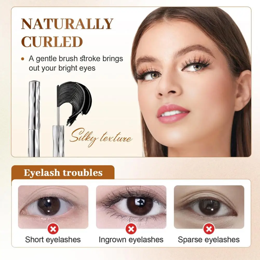 Rímel com pincel 3d, à prova d'água, de longa duração, para mulheres, não manchado, secagem rápida, alongamento, espessamento para todo o dia