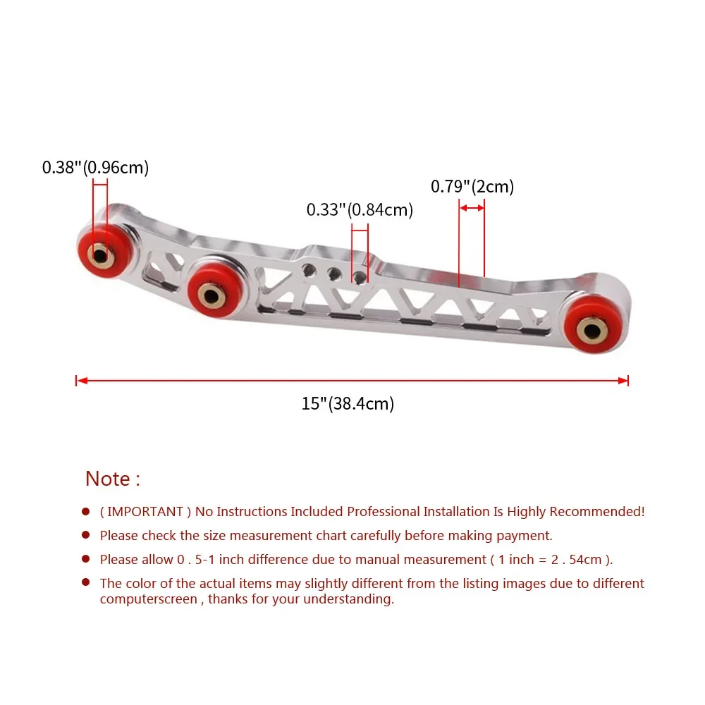 Car Rear Subframe Brace Tie Bar Lower Control Arm Complete kit For Honda Civic EG8/ EH2 92-95 For Acura Integra DB1/ DB2 90-93