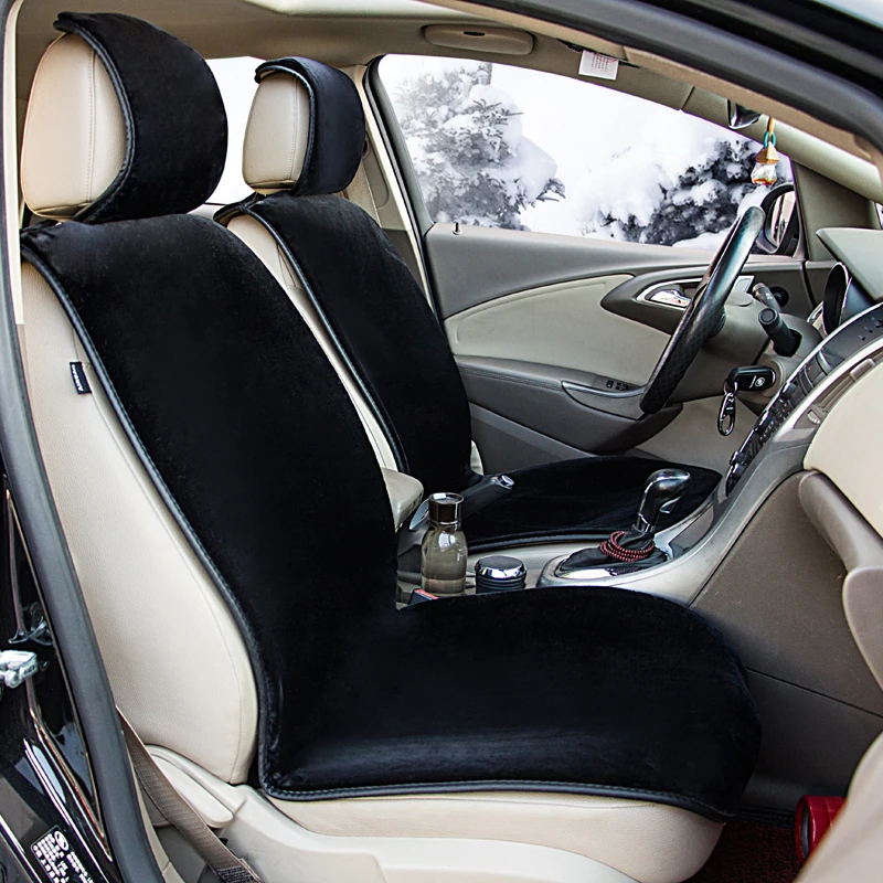 

Winter Faux Fur Front Car Seat Cover Warm Short Plush Cushion Protector Pad Mat For Auto Supplies General Fit Most
