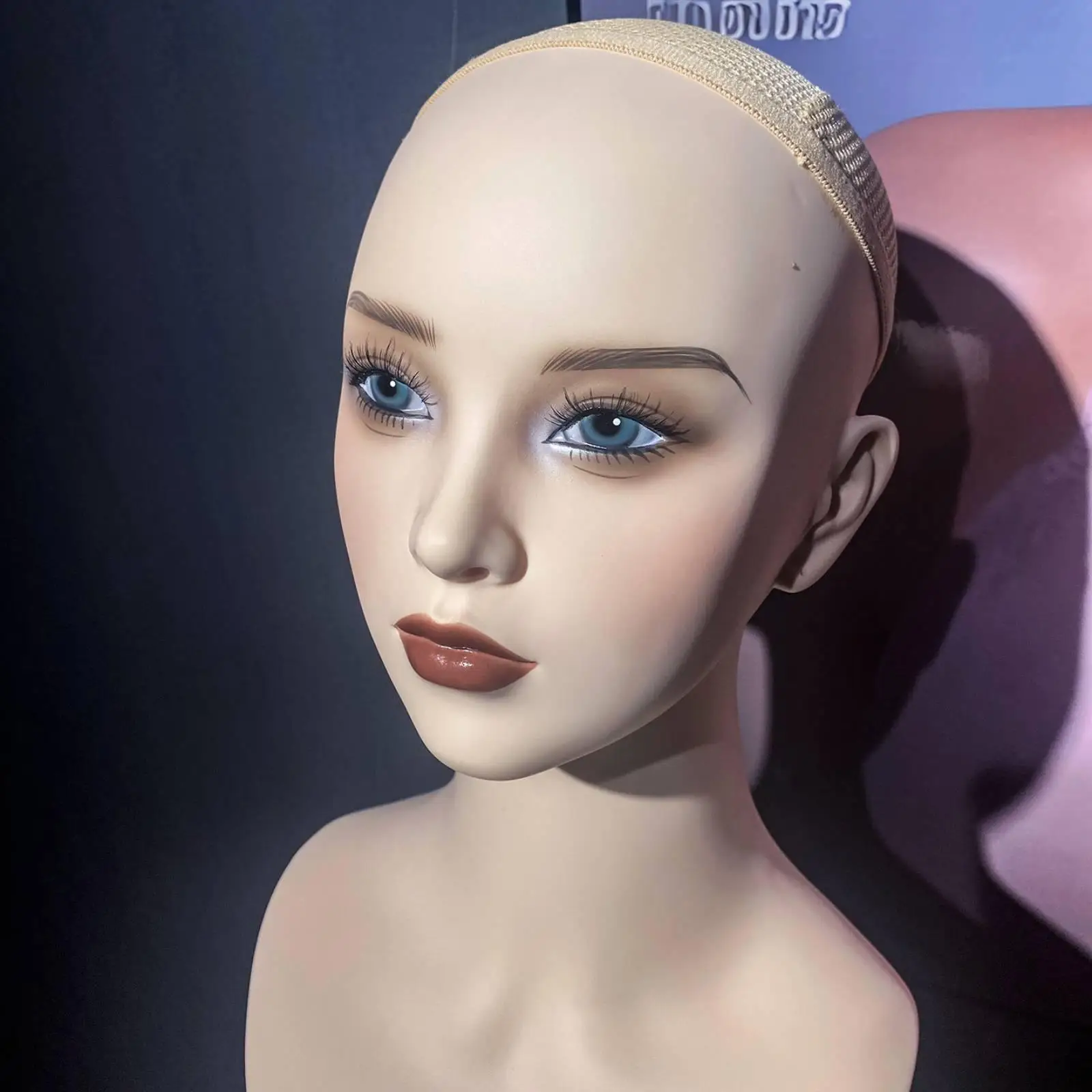 Cosplay Mannequin Head with Shoulders for Wig Display Haircut Practice Model