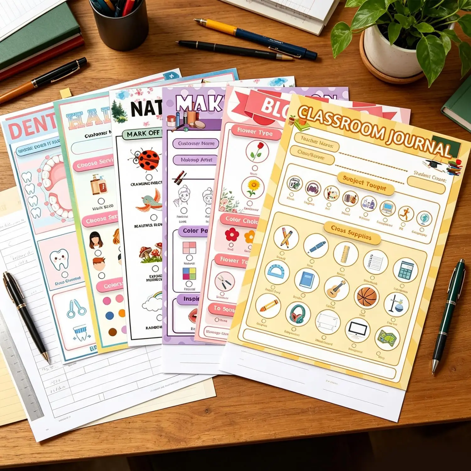 6 Pack Pretend Play Notepads - Multi-Pack Playtime Pads with Professional Role Play Themes - Educational Imaginative Activity view 3