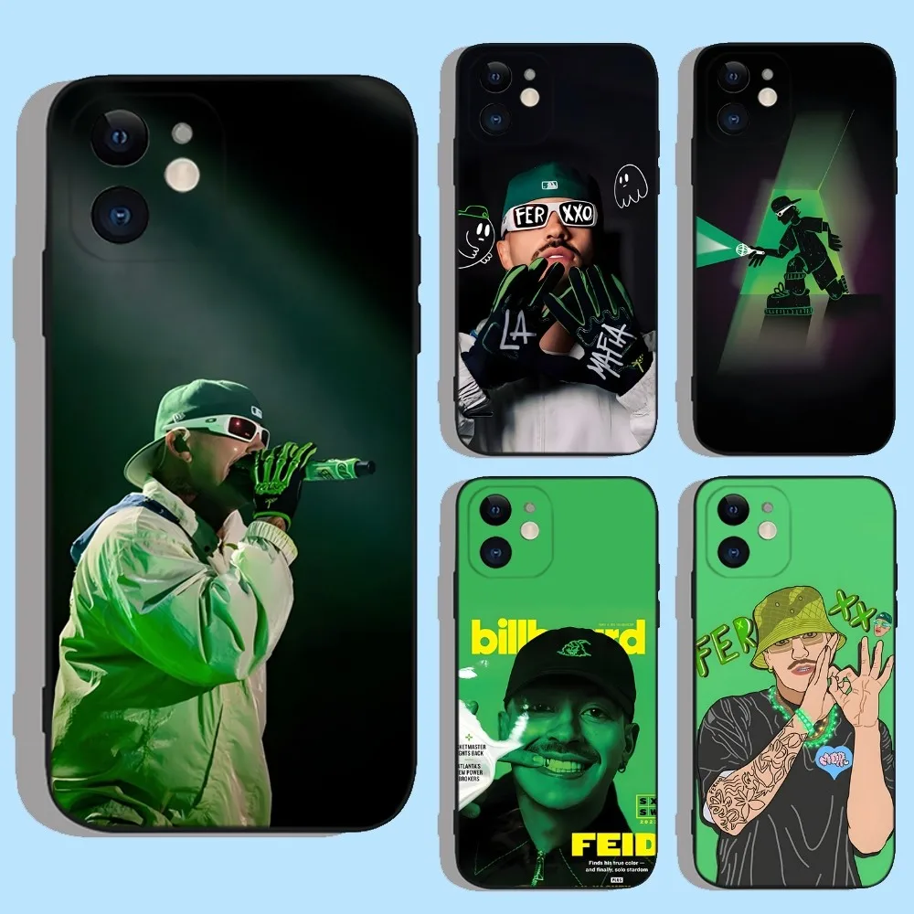 Singer F-Feid Ferxxo SIXDO Phone Case For Apple iPhone 15,14,13,12,11,XS,XR,X,8,7,Pro,Max,Plus,mini Silicone Black Cover