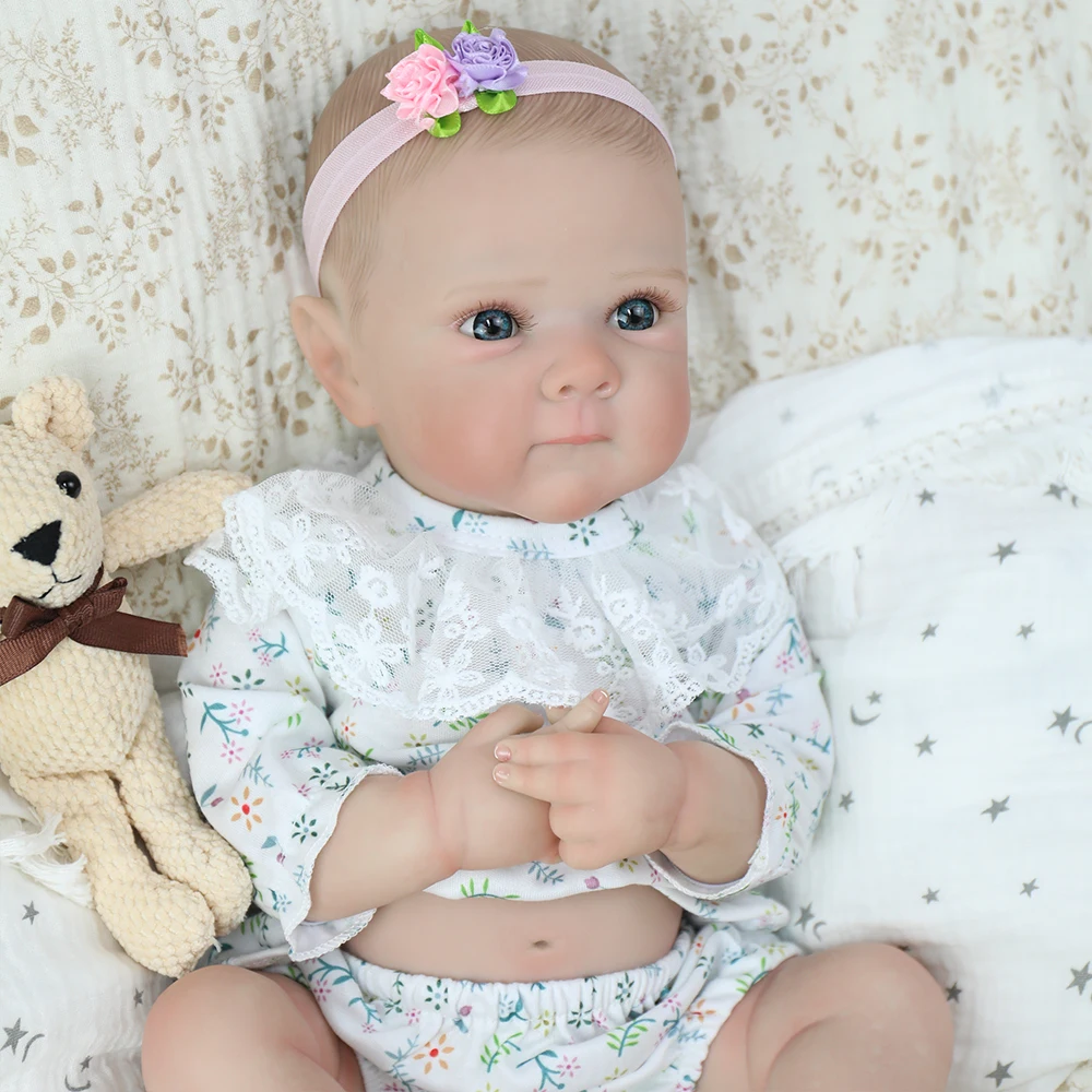 18 بوصة كامل سيليكون الفينيل فتاة قابل للغسل بيتي تولد من جديد دمية طفل مع اليدوية رسمت نابض بالحياة ثلاثية الأبعاد الجلد لفتاة هدية الكريسماس #4