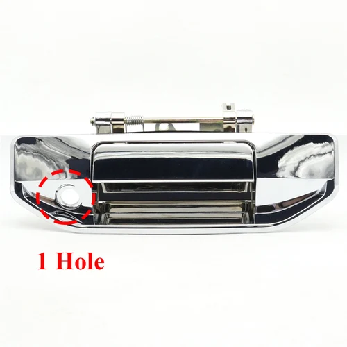 Imagen 2 del producto Pastilla cromada para maletero trasero, caja de carga, abridor de puerta, tapa de agarre, manija de liberación de bloqueo de puerta trasera con orificio para Peugeot Landtrek 2020-2024