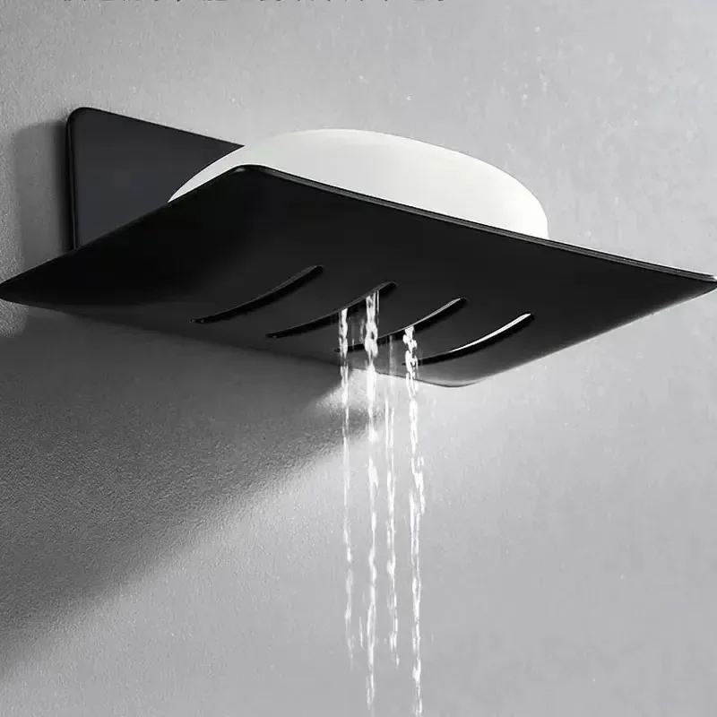 Baokemo Stainless Steel Bathroom Shower Storage Soap Tray Mesh Rack Soap Dishes Wall Mounted Drain Soap Dish Box 1 Pcs image 2