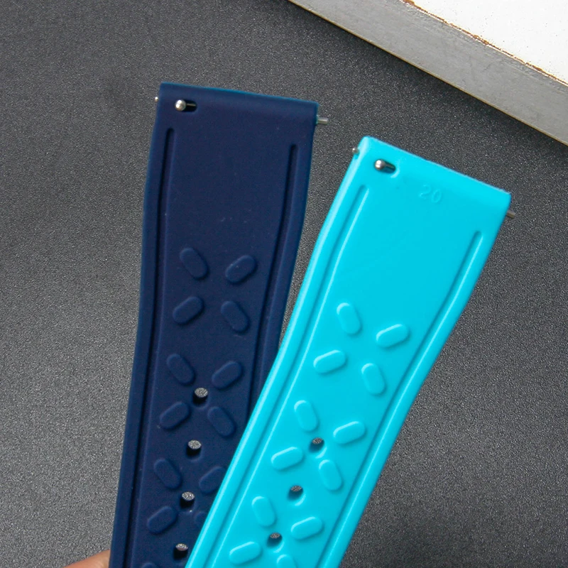 22 21 20mmfor IWC Pilot's Le Petit Prince Mark Exquisite Fluororubber Watchband with Solid Steel Buckle Multi-color Options