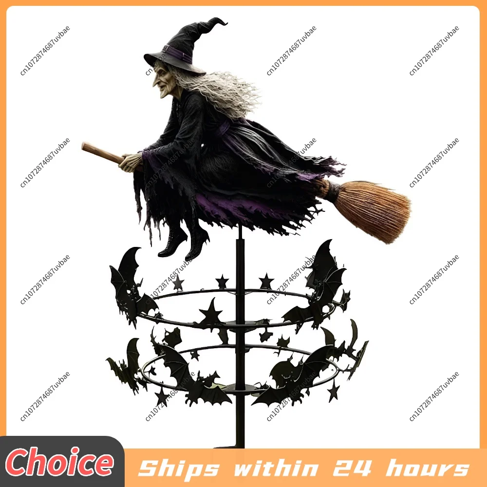Iron The Enchanted Witch Garden Wind Spinner Gothic Art Gardens Ornaments for Outside Yard Farm Gardens Patio Decorations