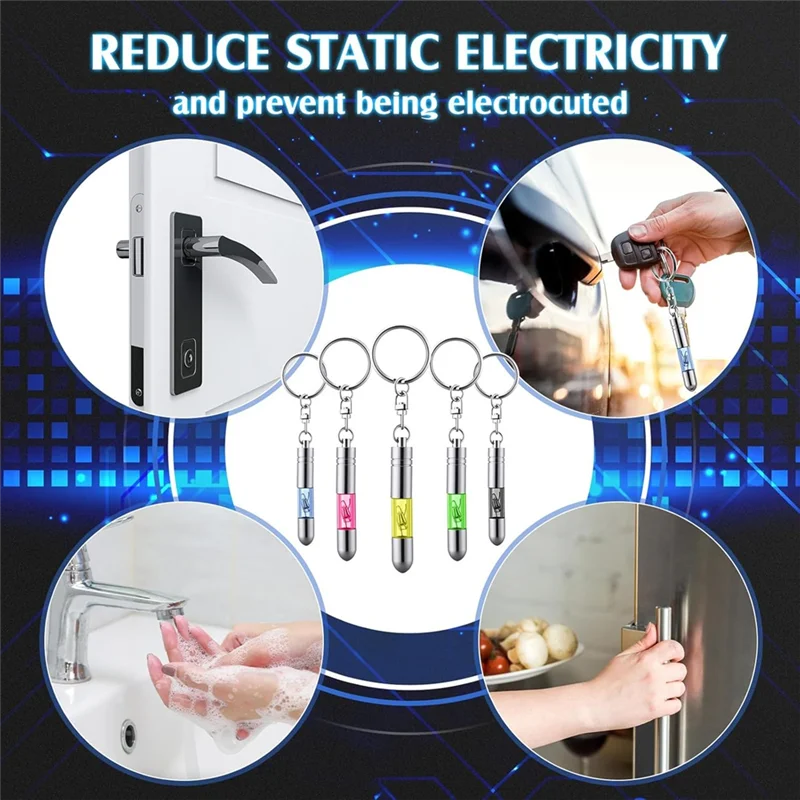 ABGE-Car جسم الإنسان مكافحة ساكنة مزيل مفرغ 8 قطعة مزيل الكهرباء الساكنة المفاتيح ESD أداة مجموعات