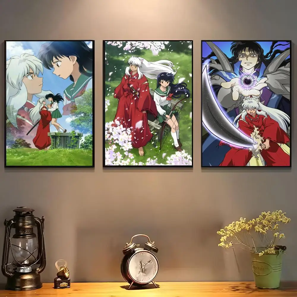 Inuyasha Poster For Self-adhesive Art Waterproof Paper Sticker Coffee House Bar Room Wall Decor