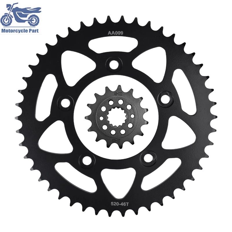 Motorcycle Front Rear Sprockets 20CrMnTi For Ducati 400 Scrambler Sixty2 797 Monster 797+ Monster 800Scrambler 46T/15T Tooth 520