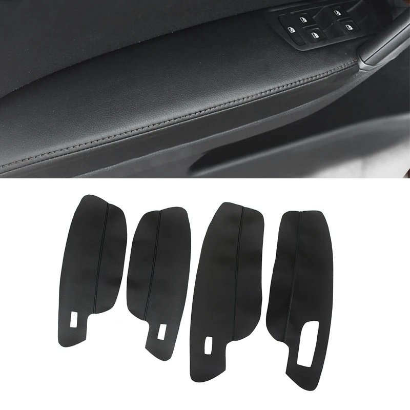 LHD Soft Leather Armrest Cover Single Wire For VW Golf 7 MK7 2014 2015 2016 2017 2018 4pcs Car Door Armrest Panel Cover Trim