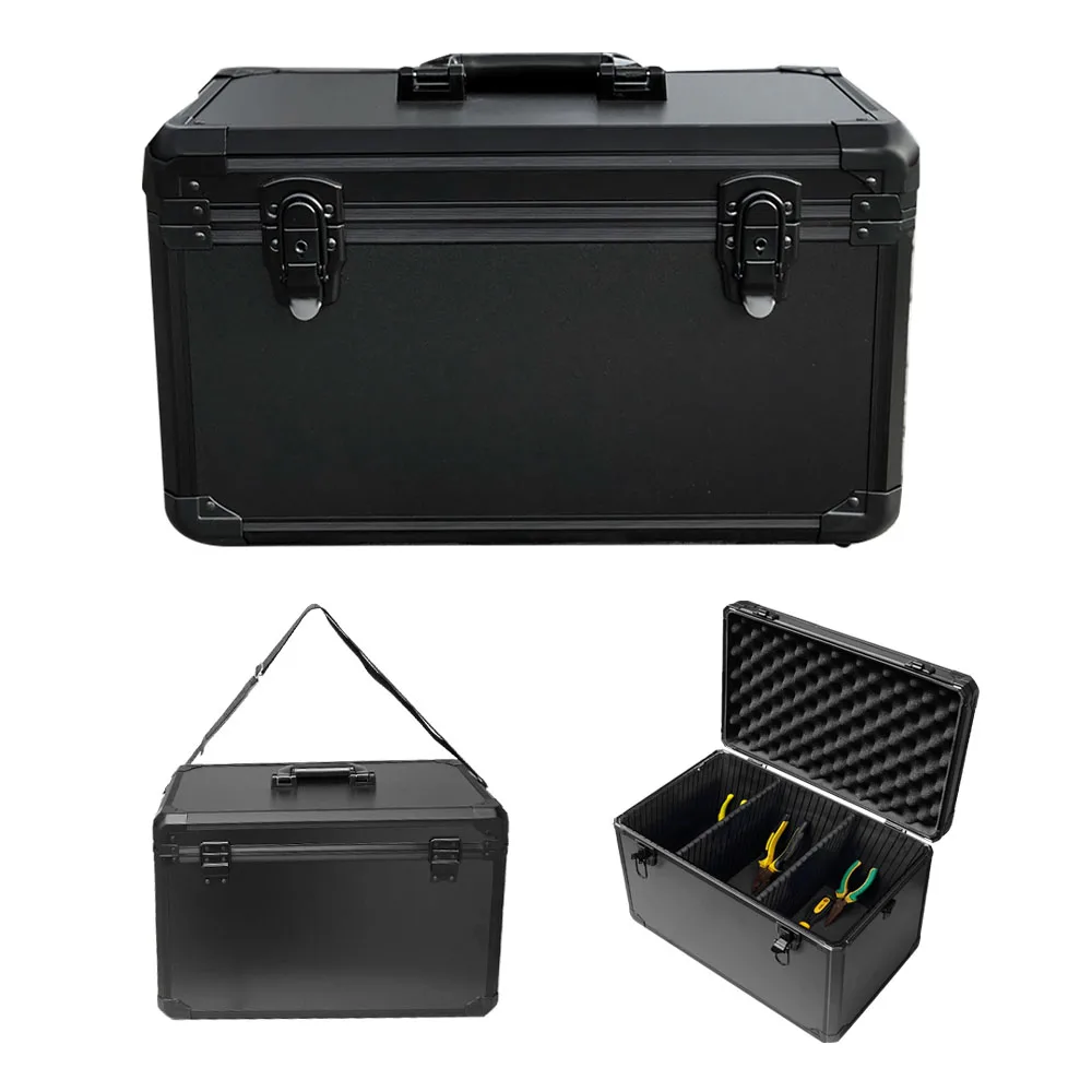 Large Aluminum Alloy Hard Case, Portable Instrument Equipment Storage Toolbox, Shockproof RC Drone Model Carry Box with Lock